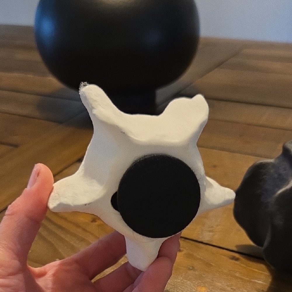 Black and Cream Taper Candle Set - Picture 3 of 5